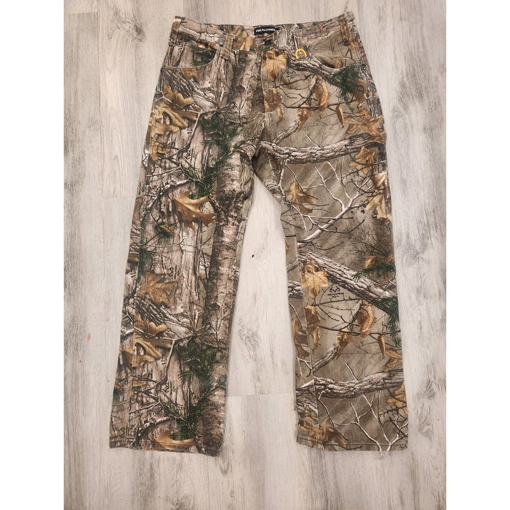 Realtree Pants Mens 32x32 Camo Xtra Hunting Outdoor D-Ring Cotton Style 5191-5